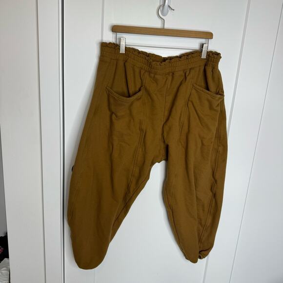 Ursa Minor Flor Arca Terry Cotton Crop Elastic Pull On Lounge Pocket Pants 2XL - Picture 2 of 6